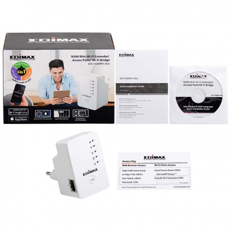 N300 Mini Wi-Fi Extender/Point d'accès/Pont Wi-Fi Blanc - 10 N300 Mini Wi-Fi Extender/Point d'accès/Pont Wi-Fi Blanc - 10