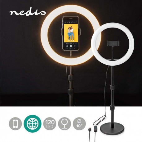 Support télescopique pour smartphone avec anneau lumineux - 2