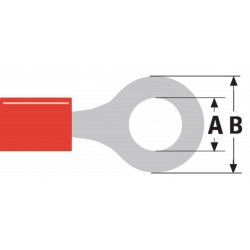 Connecteur Fast on Fast On 5.3 mm Femelle Rouge - 1