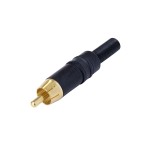 Connecteur RCA Male Métal Noir - 1 Connecteur RCA Male Métal Noir - 1