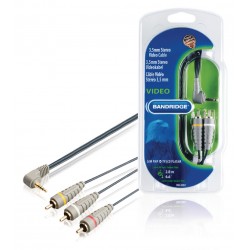 Câble vidéo composite 3.5 M - 3RCA M 3,5 mm mâle - 3x RCA Mâles 2.00 m Bleu - 1