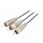 Câble vidéo composite 3RCA M - 3RCA M 3x RCA Mâles - 3x RCA Mâles 10.0 m Bleu - 2 Câble vidéo composite 3RCA M - 3RCA M 3x RCA Mâles - 3x RCA Mâles 10.0 m Bleu - 2