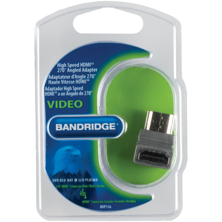 Adaptateur HDMI High Speed avec Ethernet Coudé à 270° Connecteur HDMI - HDMI femelle Gris  - 3