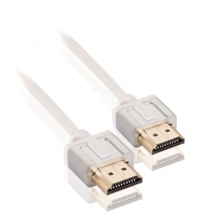 Câble HDMI avec Ethernet haute vitesse AM - AM Connecteur HDMI - Connecteur HDMI 1.00 m Blanc - 4 Câble HDMI avec Ethernet haute vitesse AM - AM Connecteur HDMI - Connecteur HDMI 1.00 m Blanc - 4