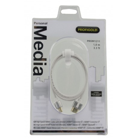 Câble HDMI avec Ethernet haute vitesse AM - AM Connecteur HDMI - Connecteur HDMI 1.00 m Blanc - 5 Câble HDMI avec Ethernet haute vitesse AM - AM Connecteur HDMI - Connecteur HDMI 1.00 m Blanc - 5