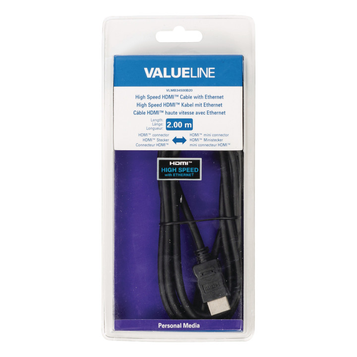 Câble HDMI avec Ethernet haute vitesse AM - CM Connecteur HDMI - HDMI Mini Mâle 2.00 m Noir  - 4