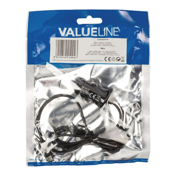 Chargeur de voiture 2.1 A Micro USB Noir  - 3