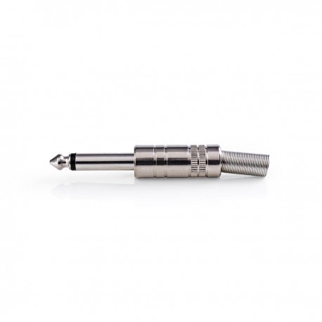 10 Connecteurs Audio Jack 6.35mm Mono Mâle - Argentés, 2 Bornes à Souder - Pour Câbles Audio, Instruments, Home Studio