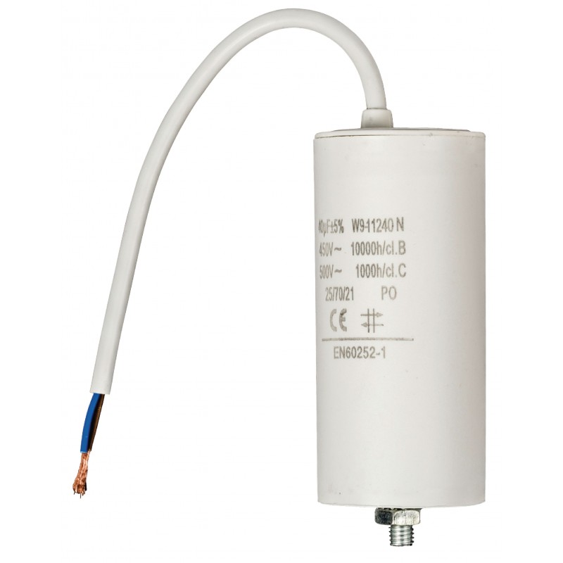 Condensateur 40µF 40x90mm Pour Nettoyeur Vapeur Karcher - Réf. 66612980, Neuf D'origine