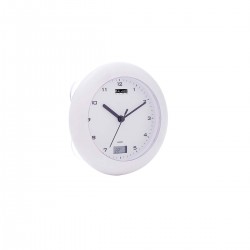 Horloge Thermomètre pour Salle de bains 17 cm Analogiques Blanc - 1