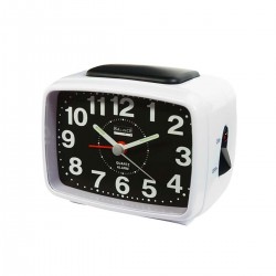 Réveil Quartz Analogiques Blanc/Noir - 1