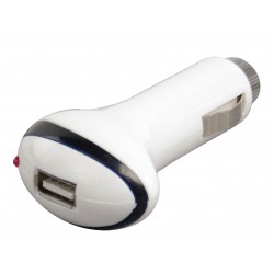 Chargeur de voiture 1-Output 1.0 A USB Blanc - 1