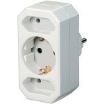 Multiprise, adaptateur de prise 3 voies avec protection renforcée des contacts (2 x prise Euro & 1 x contact de protection) bla Multiprise, adaptateur de prise 3 voies avec protection renforcée des contacts (2 x prise Euro & 1 x contact de protection) bla