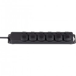 Prise d'extension 6 Voies 2.00 m Noir - Le contact de protection - 1