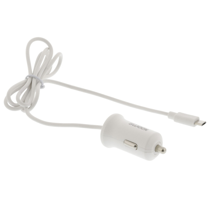 Chargeur de voiture 2.4 A Micro USB Blanc  - 4