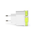 Chargeur mural 3-Outputs 3 A 2 x USB / Micro USB Blanc/Vert - 2