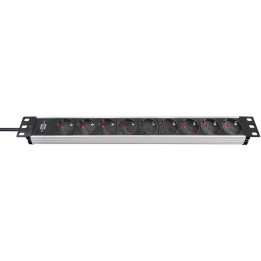 Prise Alu-Line 19" 9 voies Noir  - 1
