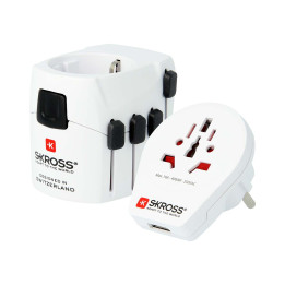 Le puissant adaptateur de voyage mondial à 3 pôles pour les voyageurs du monde entier avec port USB  - 1