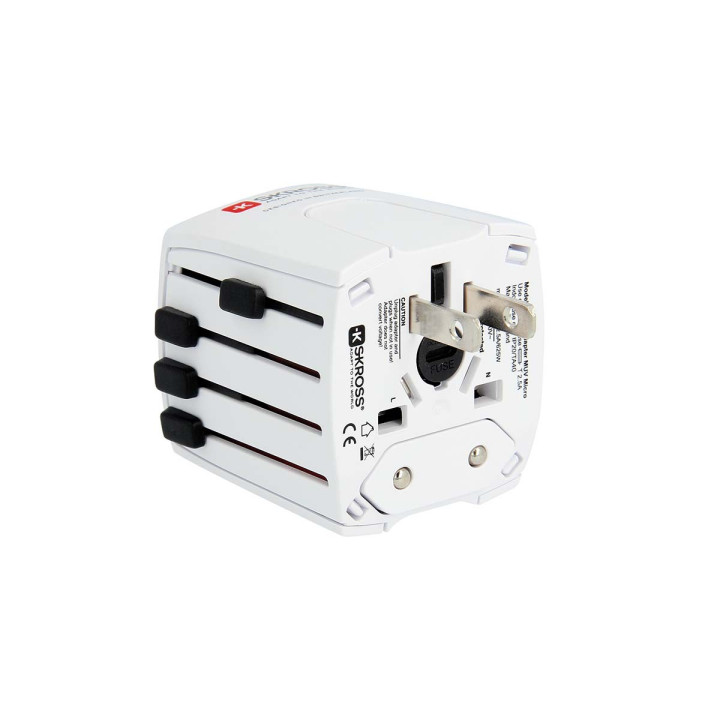MUV USB (2xA) Adaptateur de voyage mondial compact à 2 pôles avec 2 ports USB intégrés  - 7