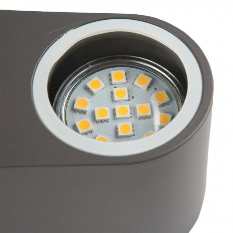 Applique LED Murale 2.4 W 230 lm Gris foncé - 2 Applique LED Murale 2.4 W 230 lm Gris foncé - 2