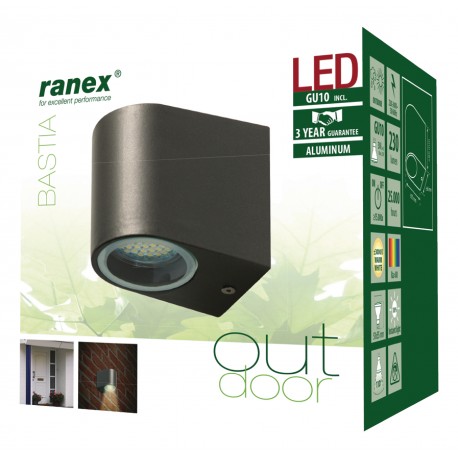 Applique LED Murale 2.4 W 230 lm Gris foncé - 4 Applique LED Murale 2.4 W 230 lm Gris foncé - 4