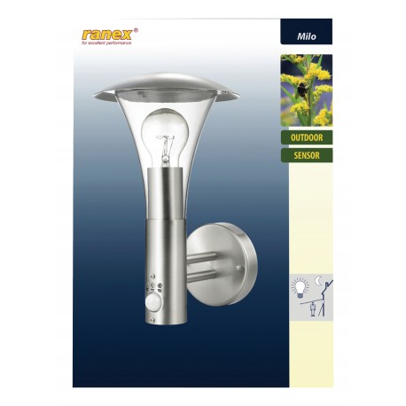Applique murale exterieure 60 W Avec Motion Sensor Acier brossé - 5 Applique murale exterieure 60 W Avec Motion Sensor Acier brossé - 5