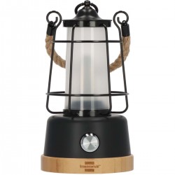 Lampe de camping rechargeable CAL 1 avec corde de chanvre et base en bambou (370 lm, IP44, autonomie jusqu'à 75h, dimmable, cou