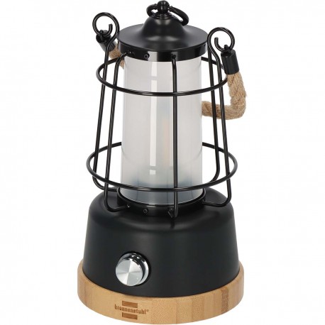 Lampe de camping rechargeable CAL 1 avec corde de chanvre et base en bambou (370 lm, IP44, autonomie jusqu'à 75h, dimmable, cou Lampe de camping rechargeable CAL 1 avec corde de chanvre et base en bambou (370 lm, IP44, autonomie jusqu'à 75h, dimmable, cou