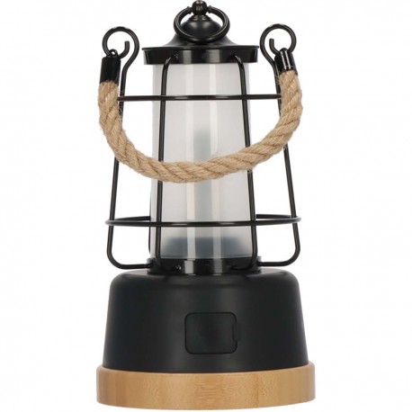 Lampe de camping rechargeable CAL 1 avec corde de chanvre et base en bambou (370 lm, IP44, autonomie jusqu'à 75h, dimmable, cou Lampe de camping rechargeable CAL 1 avec corde de chanvre et base en bambou (370 lm, IP44, autonomie jusqu'à 75h, dimmable, cou