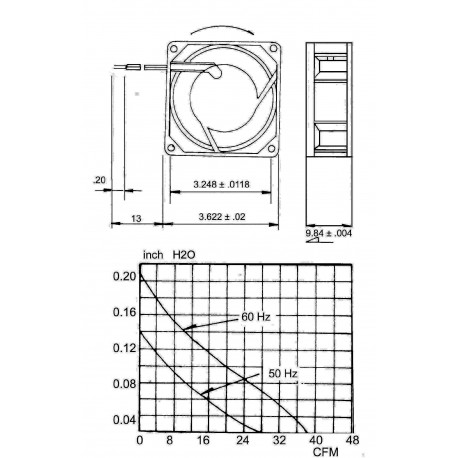 Ventilateur axial AC 92 x 92 x 25 mm - 1 Ventilateur axial AC 92 x 92 x 25 mm - 1