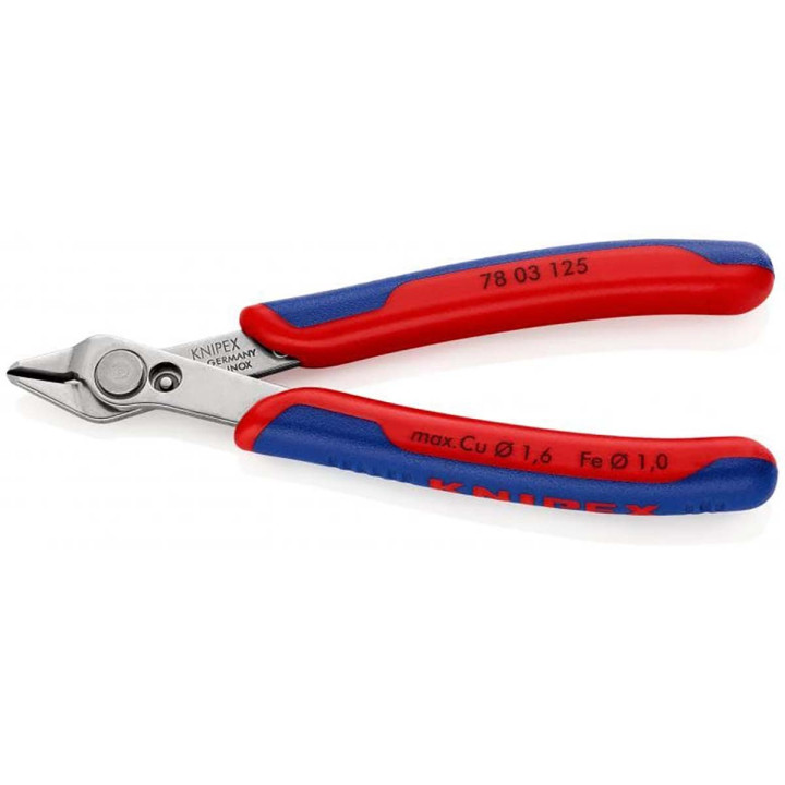 Vue arrière de la pince coupante de précision - Gamme PRO KNIPEX (125 mm)