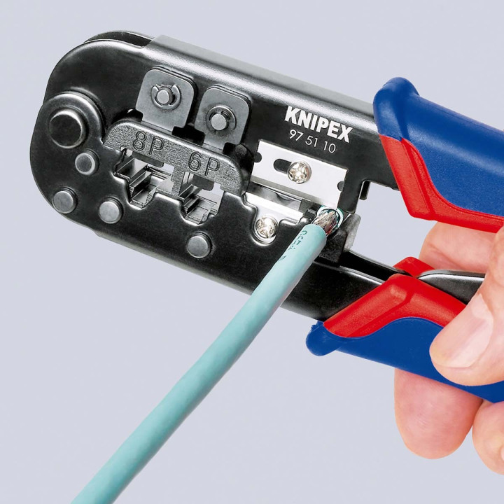 Pince à levier à sertir pour fiche Western Connecteur Western RJ11/12 (6-pin) 9.65 mm, RJ45 (8-pin)11.68 mm  - 5