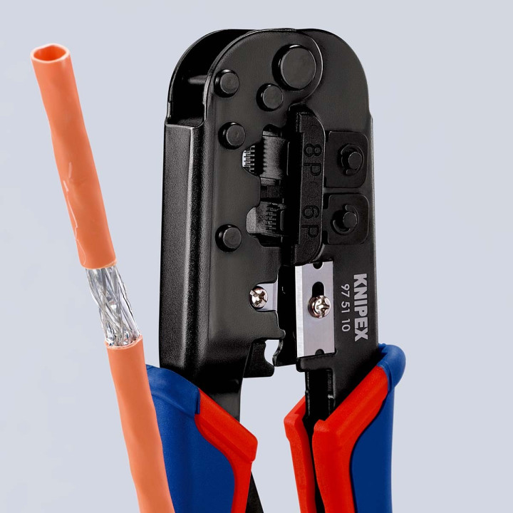Pince à levier à sertir pour fiche Western Connecteur Western RJ11/12 (6-pin) 9.65 mm, RJ45 (8-pin)11.68 mm  - 6