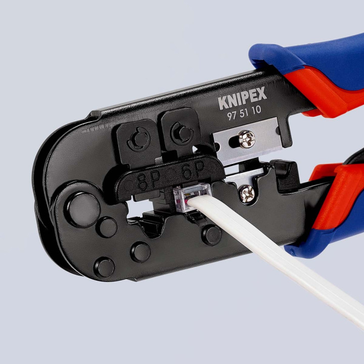 Pince à levier à sertir pour fiche Western Connecteur Western RJ11/12 (6-pin) 9.65 mm, RJ45 (8-pin)11.68 mm  - 8
