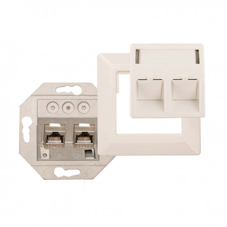 IDC 1000M2 Prise murale data 2x RJ45 CAT6A - 1 IDC 1000M2 Prise murale data 2x RJ45 CAT6A - 1