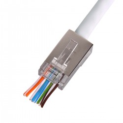 QCRJ45 CAT6 FTP 100 Connecteur data RJ45 à connexion rapide U/FTP CAT6 avec protège-clips blanc - 100 piéces - 1