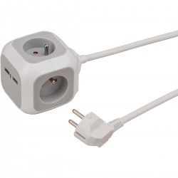 Bloc de prise chargeur USB ALEA-Power 4 voies 1,40 m H05VV-F 3G1.5 - 1