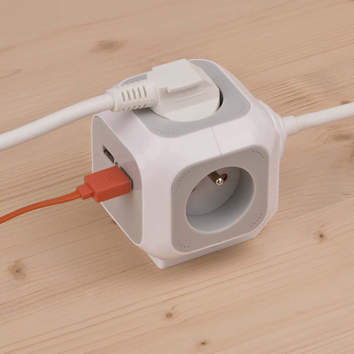 Bloc de prise chargeur USB ALEA-Power 4 voies 1,40 m H05VV-F 3G1.5  - 3