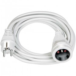 Rallonge plastique qualité 3,00 m blanc H05VV-F 3G1.5 - 1