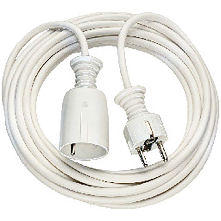Rallonge plastique qualité 5,00 m blanc H05VV-F 3G1.5  - 1