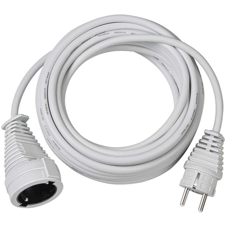 Rallonge en plastique de qualité 10,0 m blanc H05VV-F 3G1.5  - 1