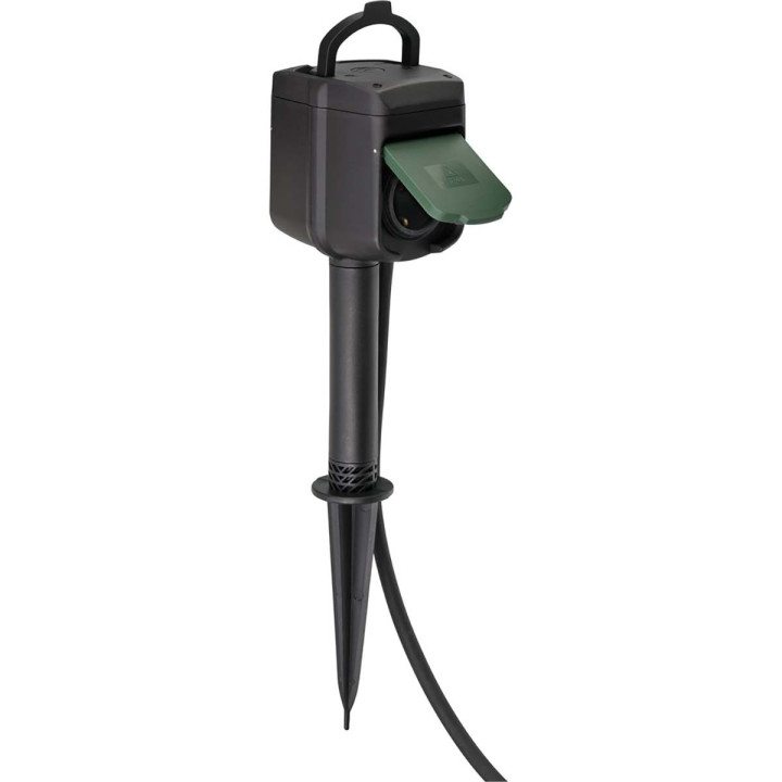 brennenstuhl®Connect prise extérieure intelligente 2 voies / prise extérieure intelligente IP44 avec piquet de terre et plaqu  -