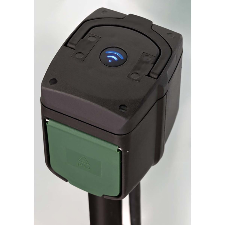 brennenstuhl®Connect prise extérieure intelligente 2 voies / prise extérieure intelligente IP44 avec piquet de terre et plaqu  -