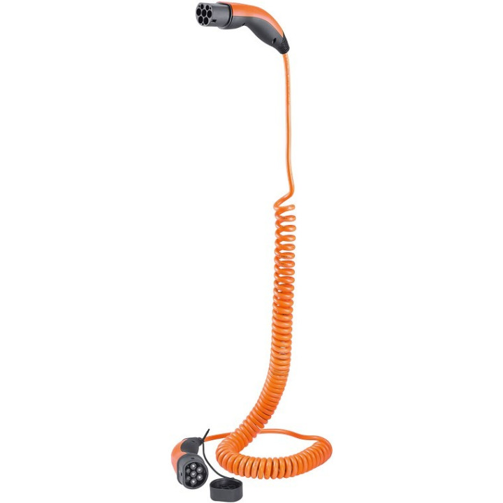 Cable de recharge spiralé Type 2 / 11 kW / 5m