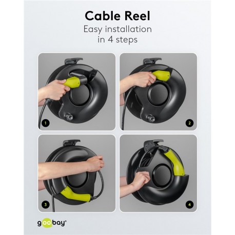 principe d'utilisation de l'enrouleur pour câble de recharge Type 2