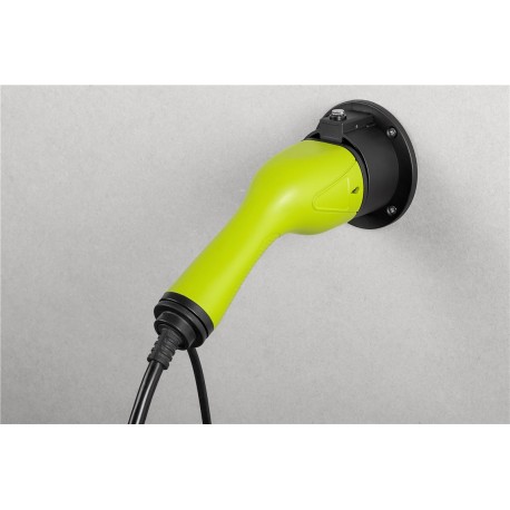 Exemple d'utilisation du support mural droit pour câble de charge Type 2