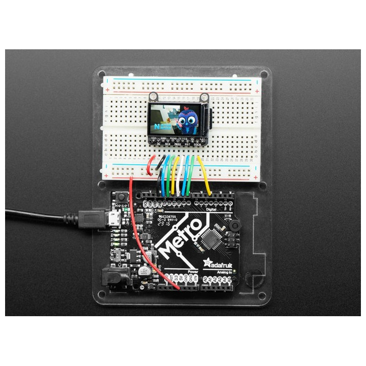 Exemple d'utilisation de l'afficheur TFT couleur 1.14" haute densité Adafruit 4383 avec un module compatible Arduino