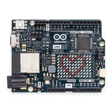 Vue de dessus de la carte Arduino UNO R4 WiFi ABX00087
