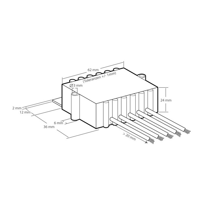 Dimensions du module amplificateur audio 40W universel Kemo M034