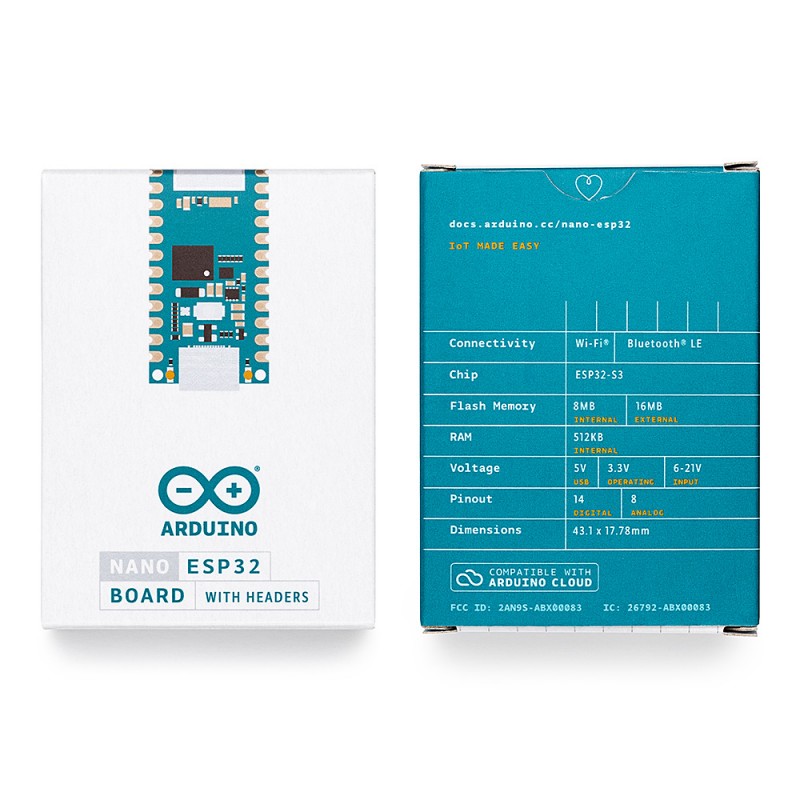 Carte Arduino Nano ESP32 ABX00083 base ESP32-S
